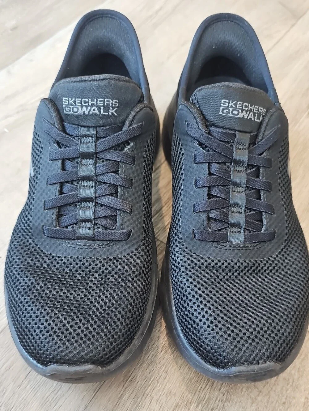 Skechers Women’s Black Athletic Slip-On Mesh Sneakers
