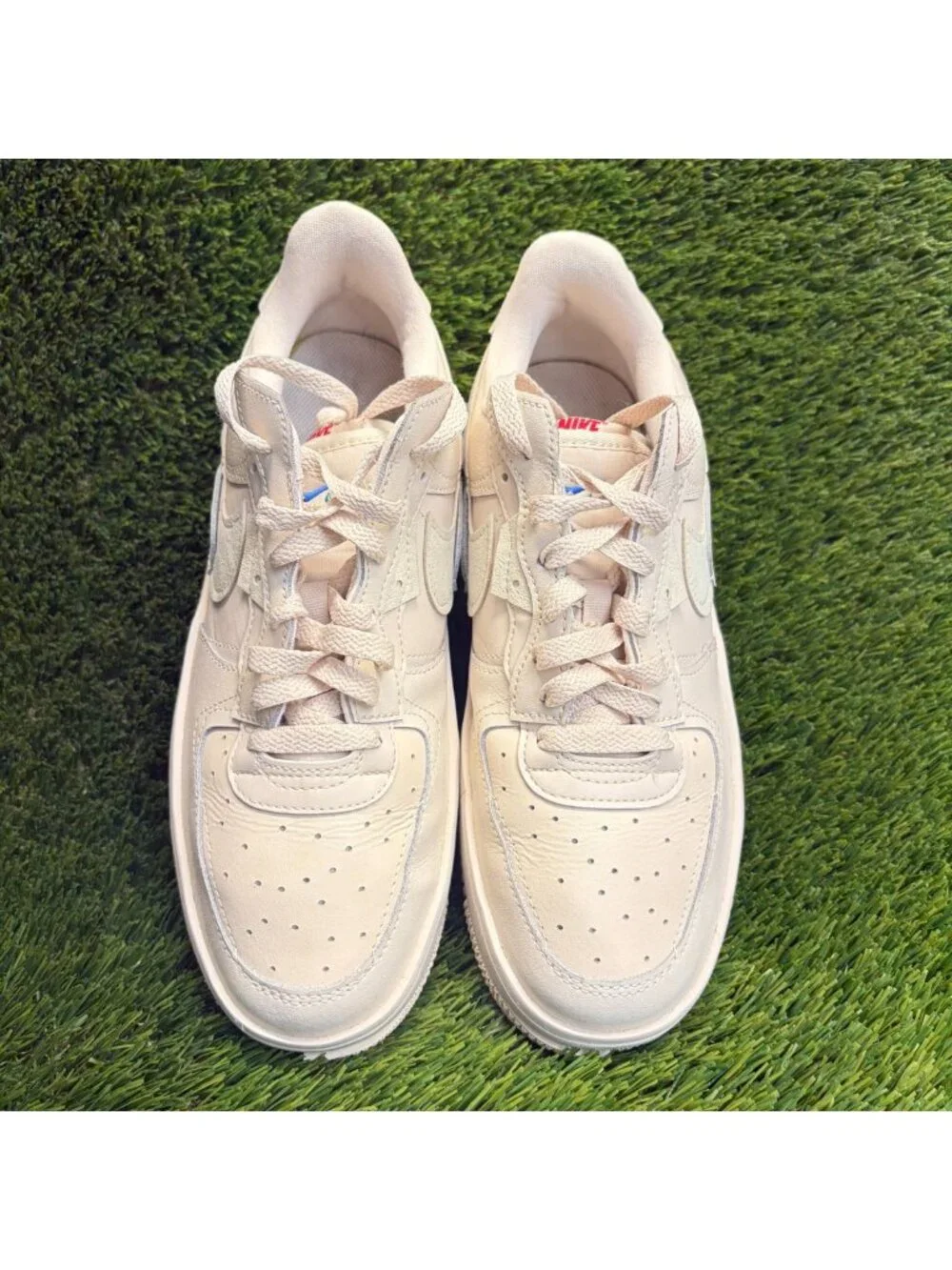 Nike Air Force 1 Fontanka Womens Size 10 Ivory Athletic Leather Shoes Sneakers