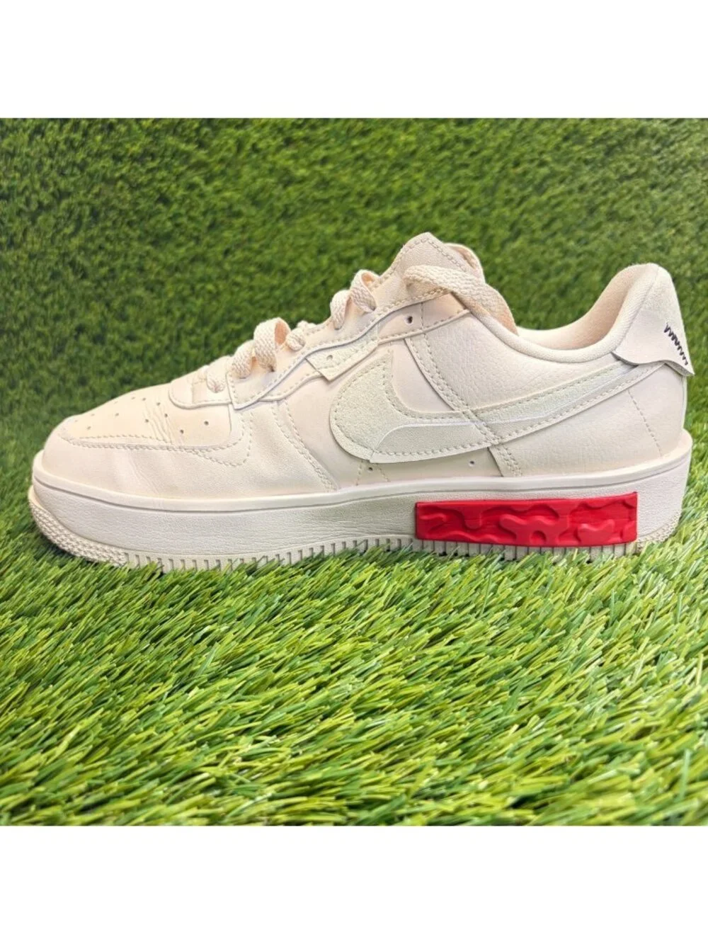 Nike Air Force 1 Fontanka Womens Size 10 Ivory Athletic Leather Shoes Sneakers