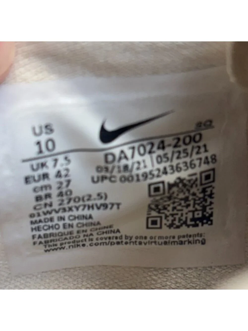 Nike Air Force 1 Fontanka Womens Size 10 Ivory Athletic Leather Shoes Sneakers