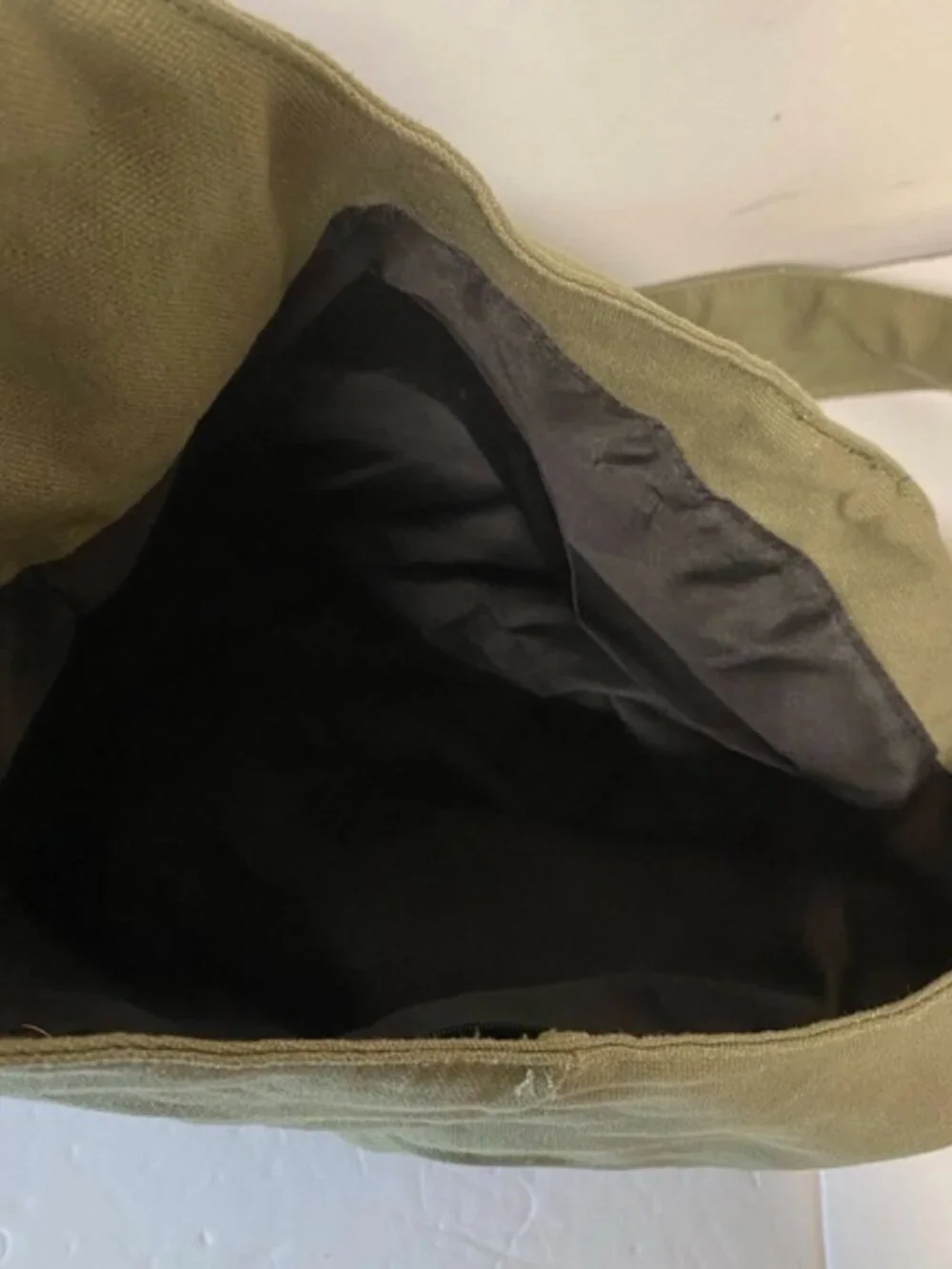 Olive Green Canvas Boho Shoulder Bag