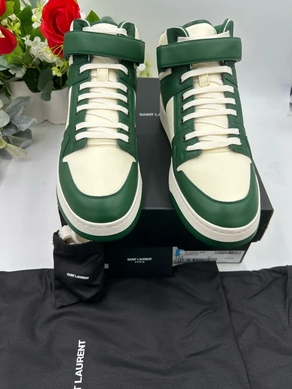 Men's Saint Laurent LAX leather high top sneakers size 46/13 US made in Italy