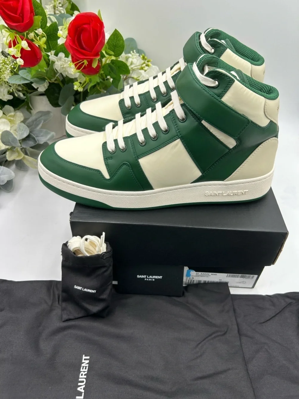 Men's Saint Laurent LAX leather high top sneakers size 46/13 US made in Italy