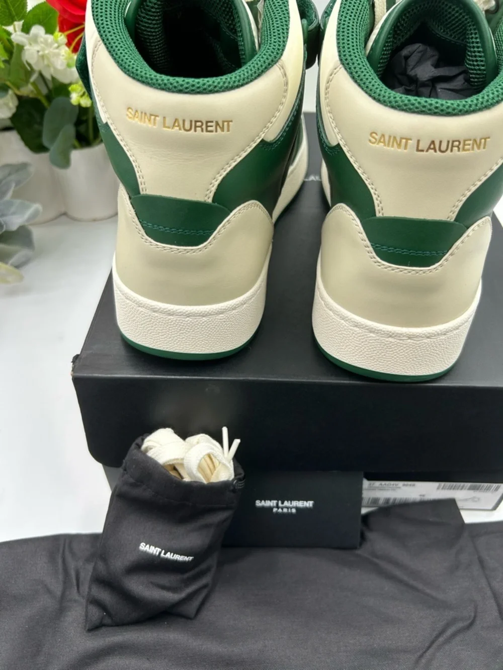 Men's Saint Laurent LAX leather high top sneakers size 46/13 US made in Italy