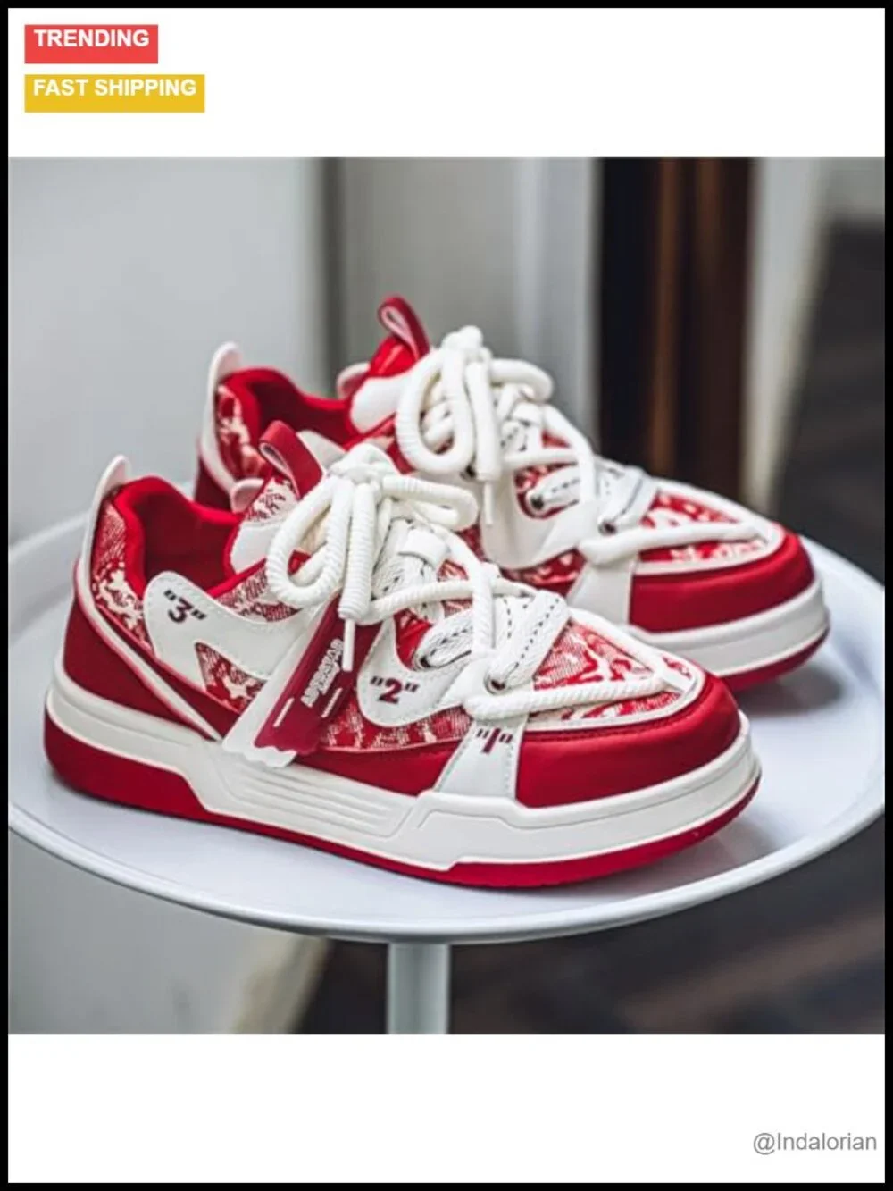 Chunky Platform Fashion Sneakers Retro Color Block Men's Casual Walking Shoes