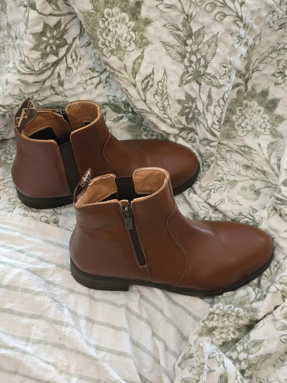 Women’s Tan 7.5 Xena Ankle Boots - Smooth Pull-On Booties