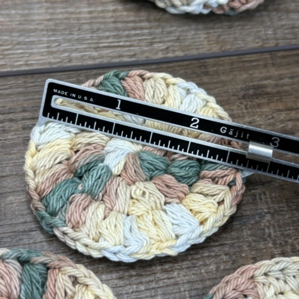 Handcrafted‎ Crochet Spiral Tawashi and Face Round Scrubbies Set Cotton Yarn