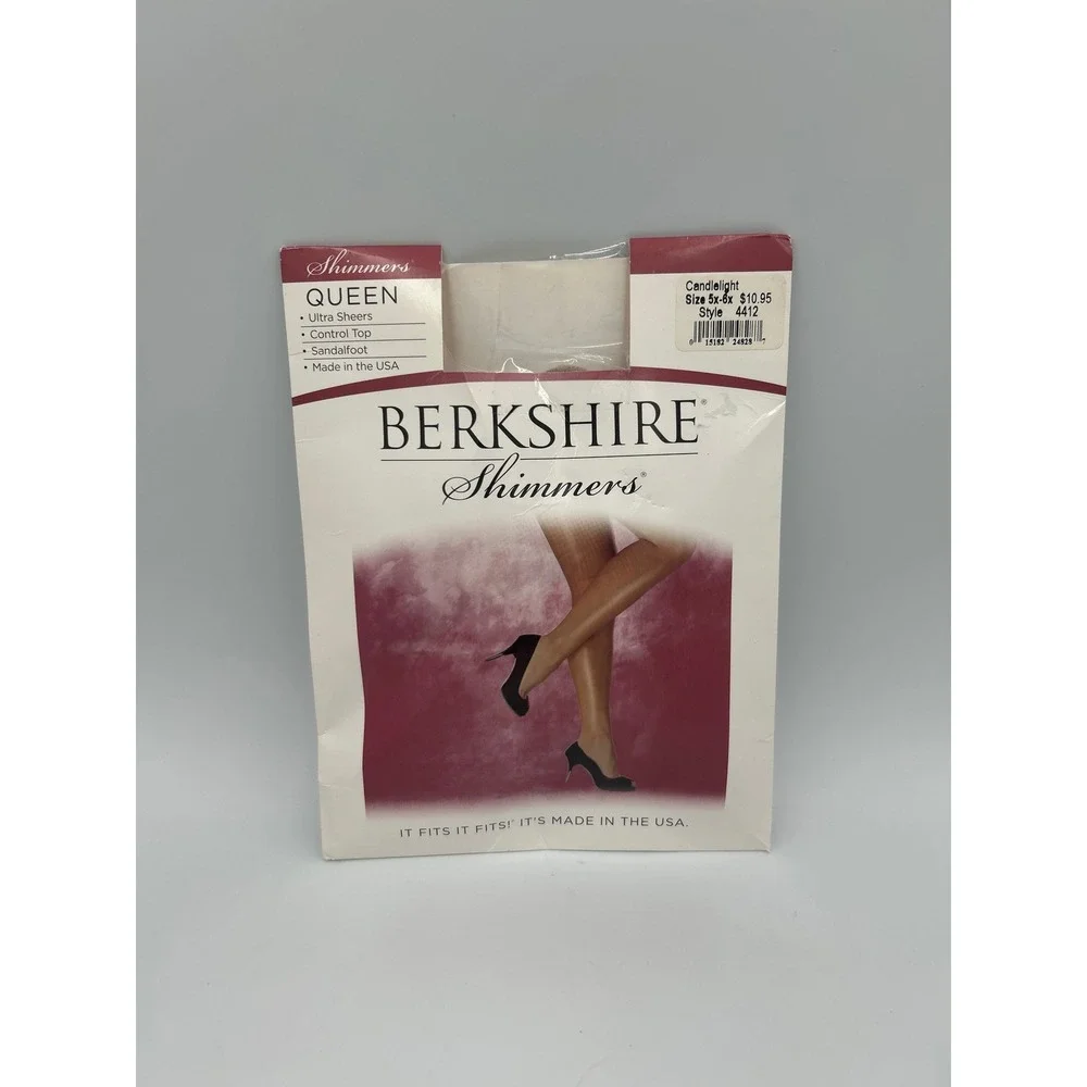 Berkshire Shimmers Queen Pantyhose Candlelight 4412 Control Top Sandalfoot 5x-6x