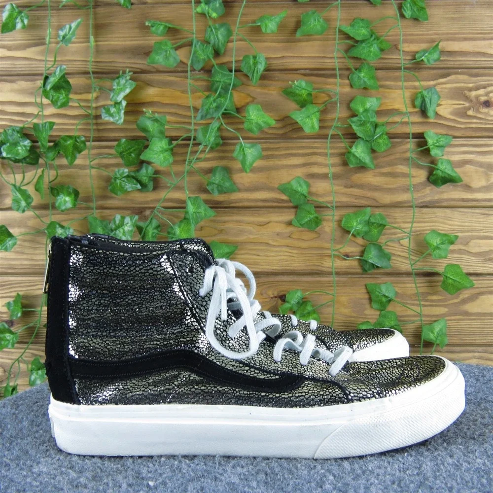 VANS Women SK8-Hi Slim Sneaker Gold Leather Sz‎ 7 Medium Gently Used 2025