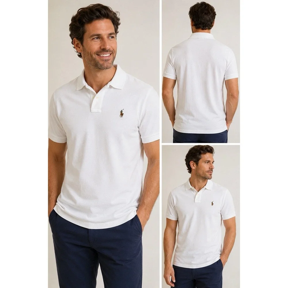 Polo Ralph Lauren Mens XL Classic Fit White Short Sleeve Pony Polo Shirt