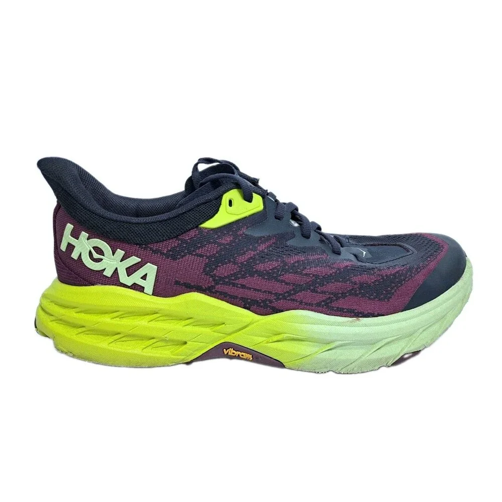Hoka Speedgoat 5 Women's Size 9.5B Black Purple Green Running Shoes Sneakers