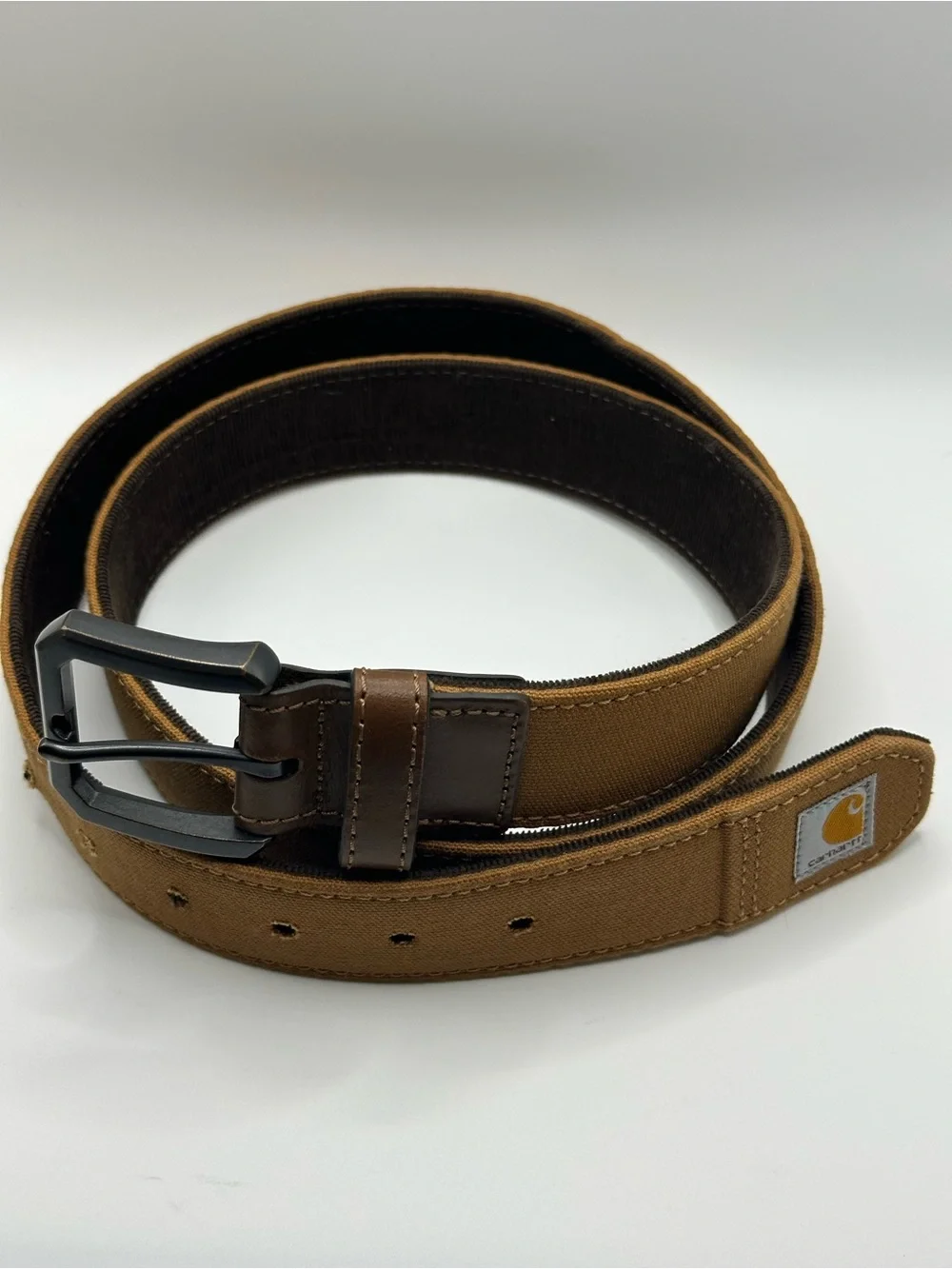 Carhartt Tan Canvas Belt with Dark Metal Buckle