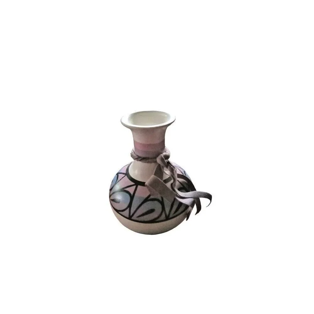 Sunshine Klay Kraft Tucson Southwestern Hand Painted Pottery Vase Pastel