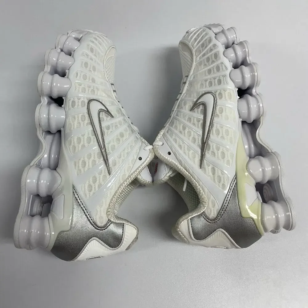 Nike Wmns Shox TL White Silver 2023 AR3566 100 Size 8.5 Women Vintage Yellowing