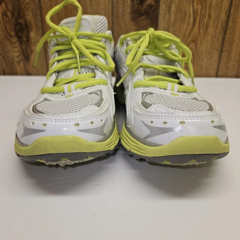 Skechers Tone Ups Shoes Womens Size 10 White Lime Resalyte Walking Athletic Mesh