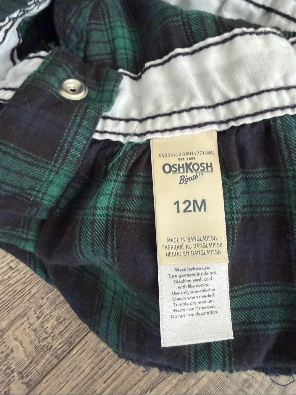 OshKosh B'gosh Plaid Tiered Pinafore Overall Dress (New)