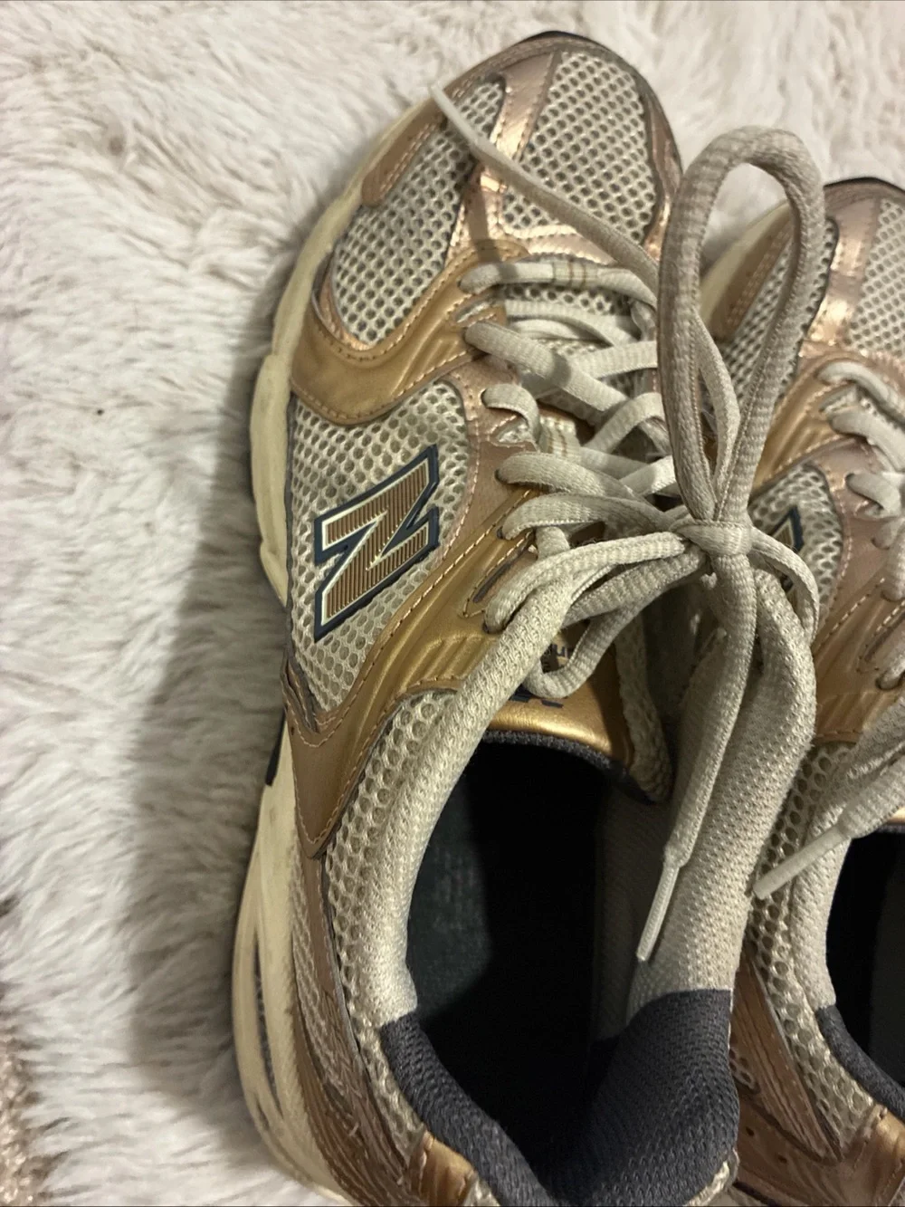 New Balance Women's Rose Gold and Gray Athletic Sneakers
