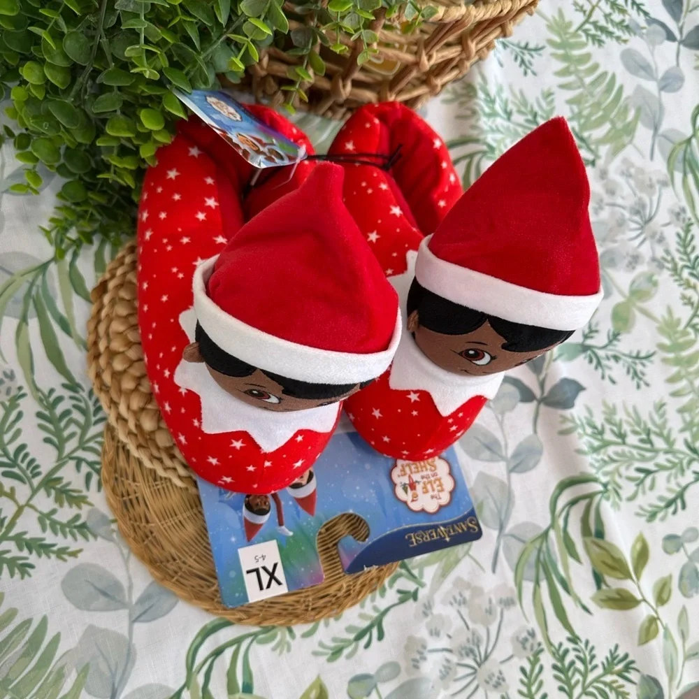 New Elf on the Shelf Holiday Christmas Character Slippers Girls size XL (4-5)