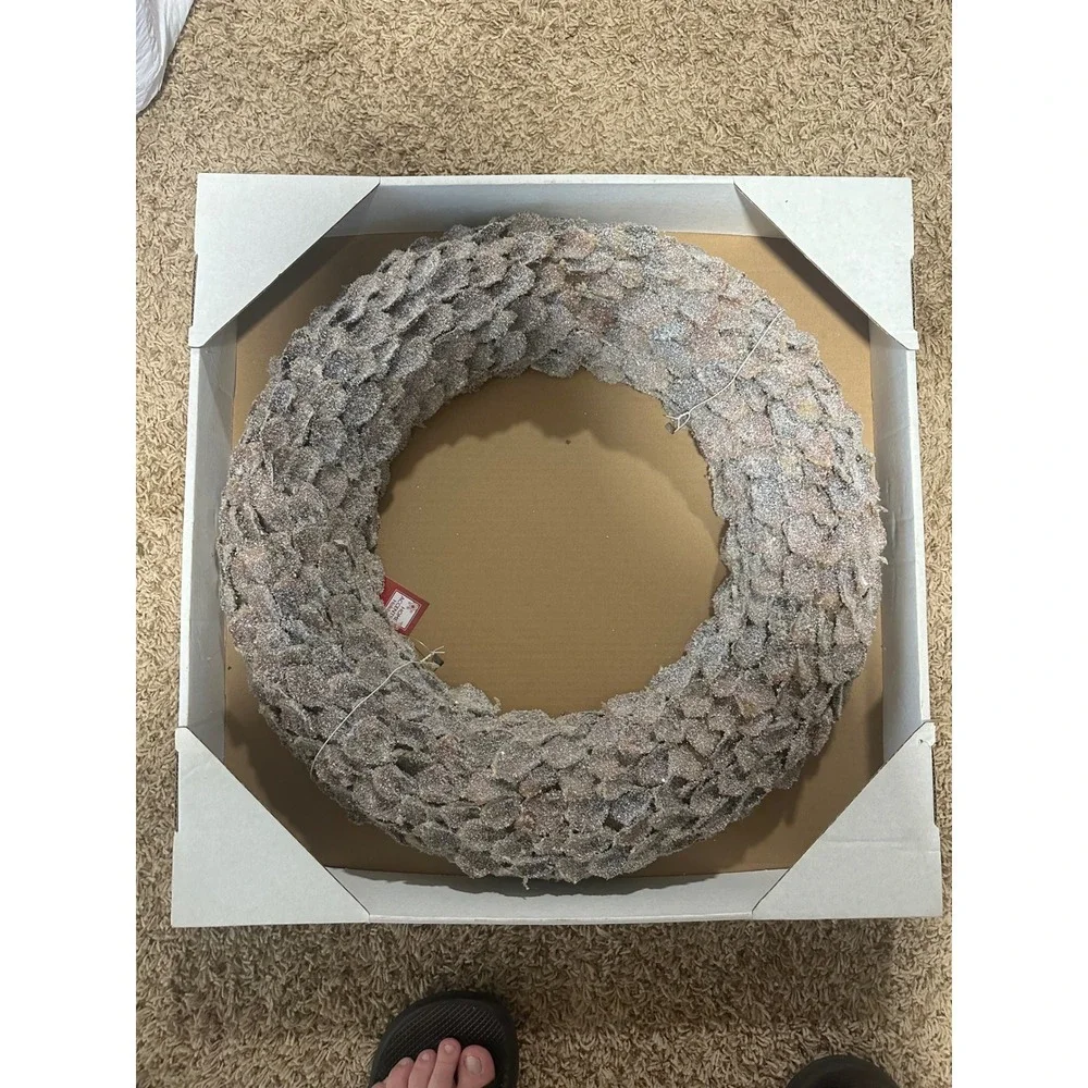 NWT Home Accents Holiday | Christmas Ashford Meadows Frosted Pinecone Wreath 22