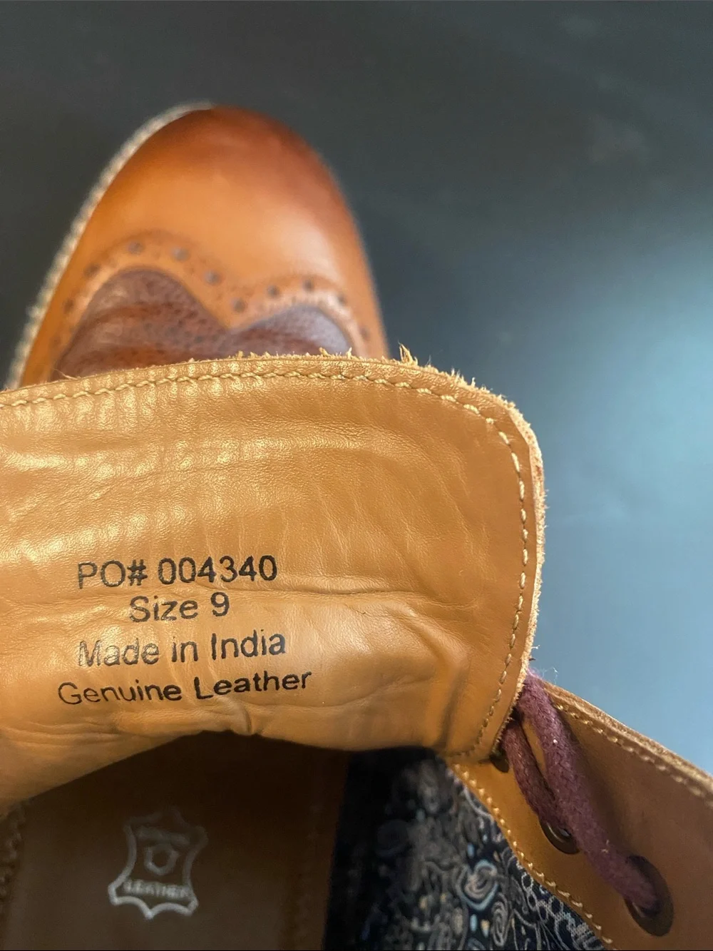 Thomas & Vine Men's Legend Wingtip Ankle Leather Boot Textured Detail Tan Sz 9