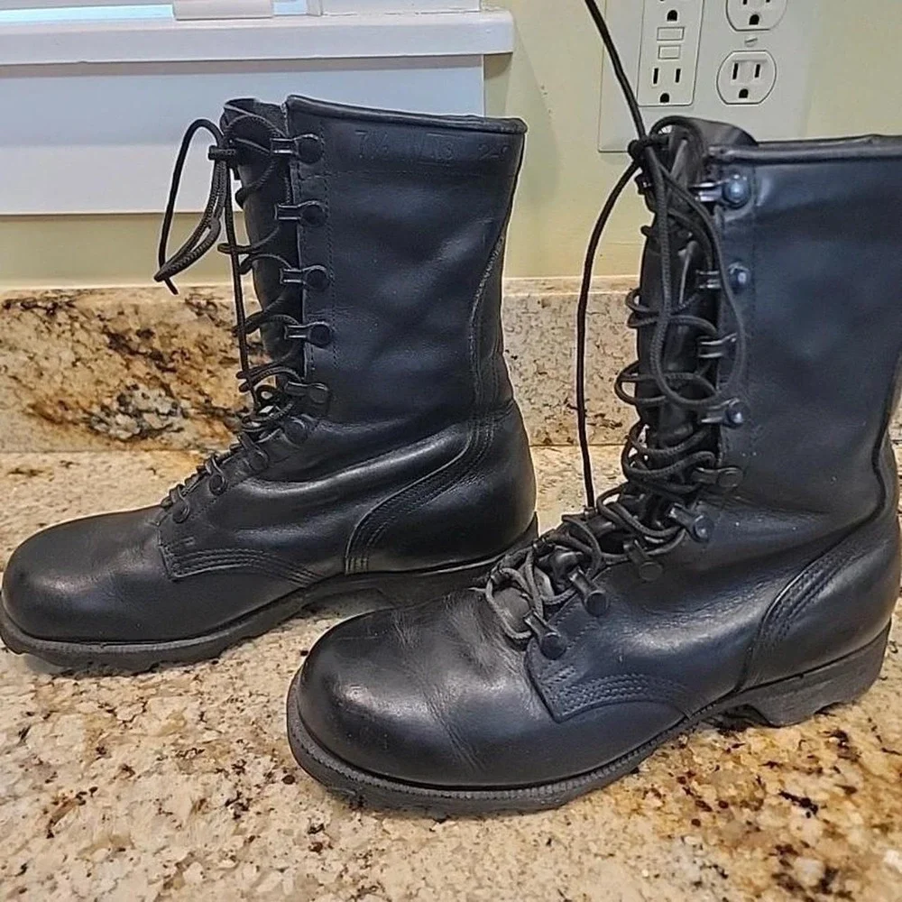 Vintage Ro Search 80's 90's Military Combat Boots Black Leather Mens Size 7.5
