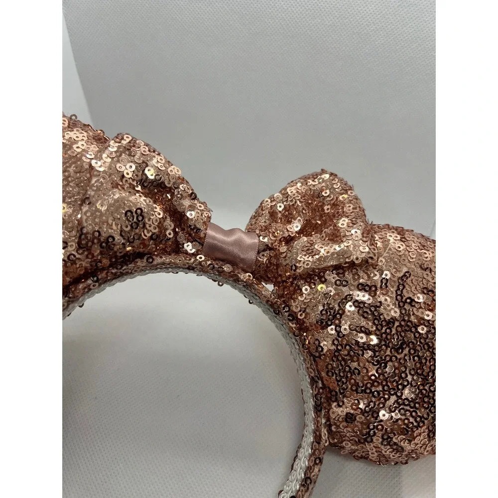 Disney Rose Gold Sequin Minnie Mouse‎ Ears Headband Adult Girls Women