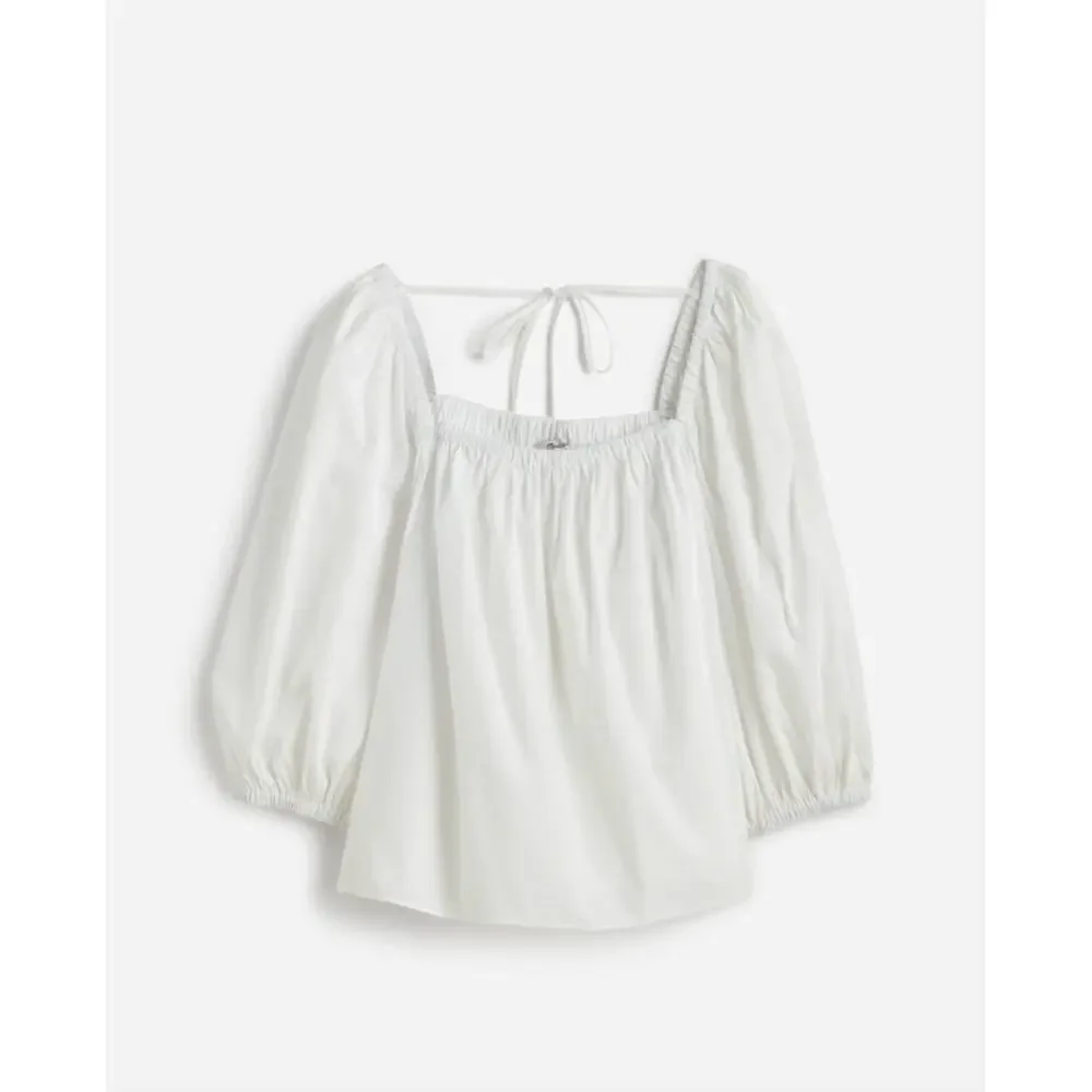 NEW Madewell Puff Sleeve Babydoll Top Blouse Cotton Cottagecore White US 00