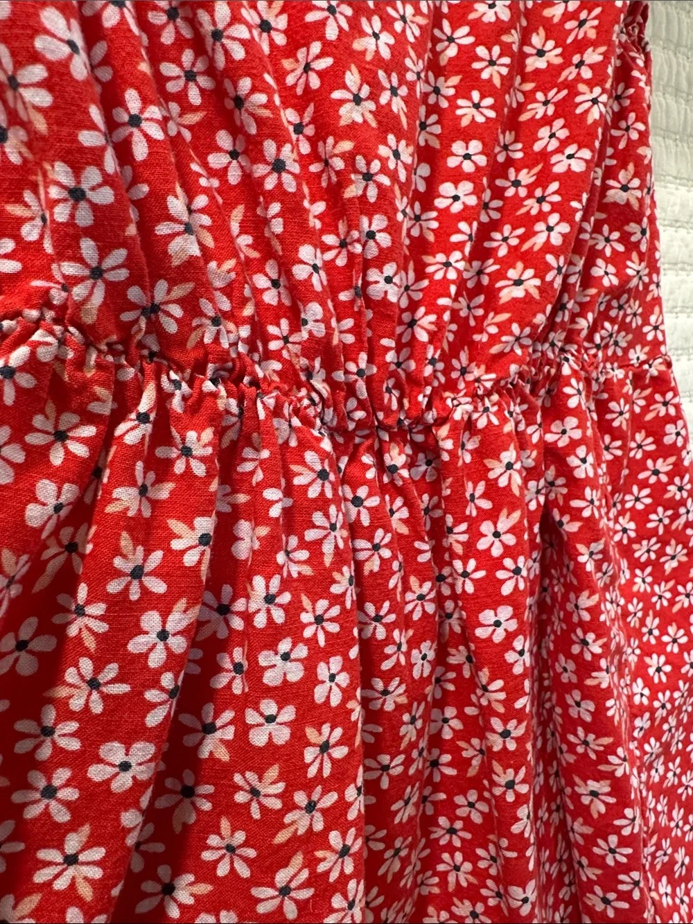 Old Navy Red Floral Wrap-Style Blouse
