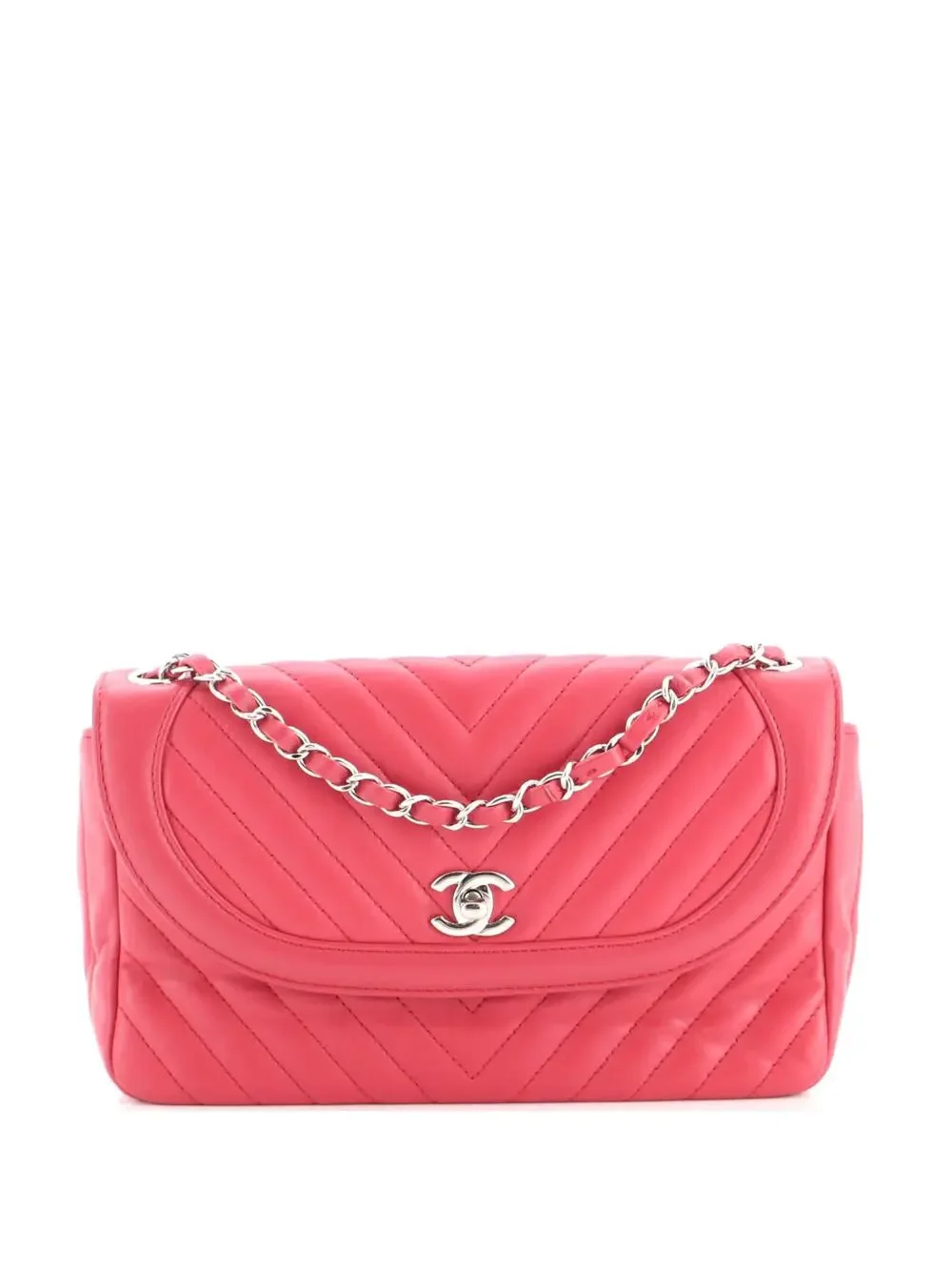 Chanel Round Cc Chain Flap Bag Chevron #323229C24B