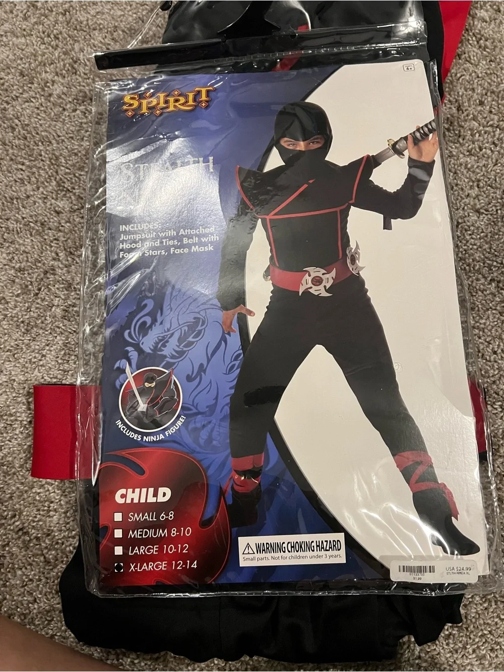 Spirit Red and Black Ninja Kids Costume - Child