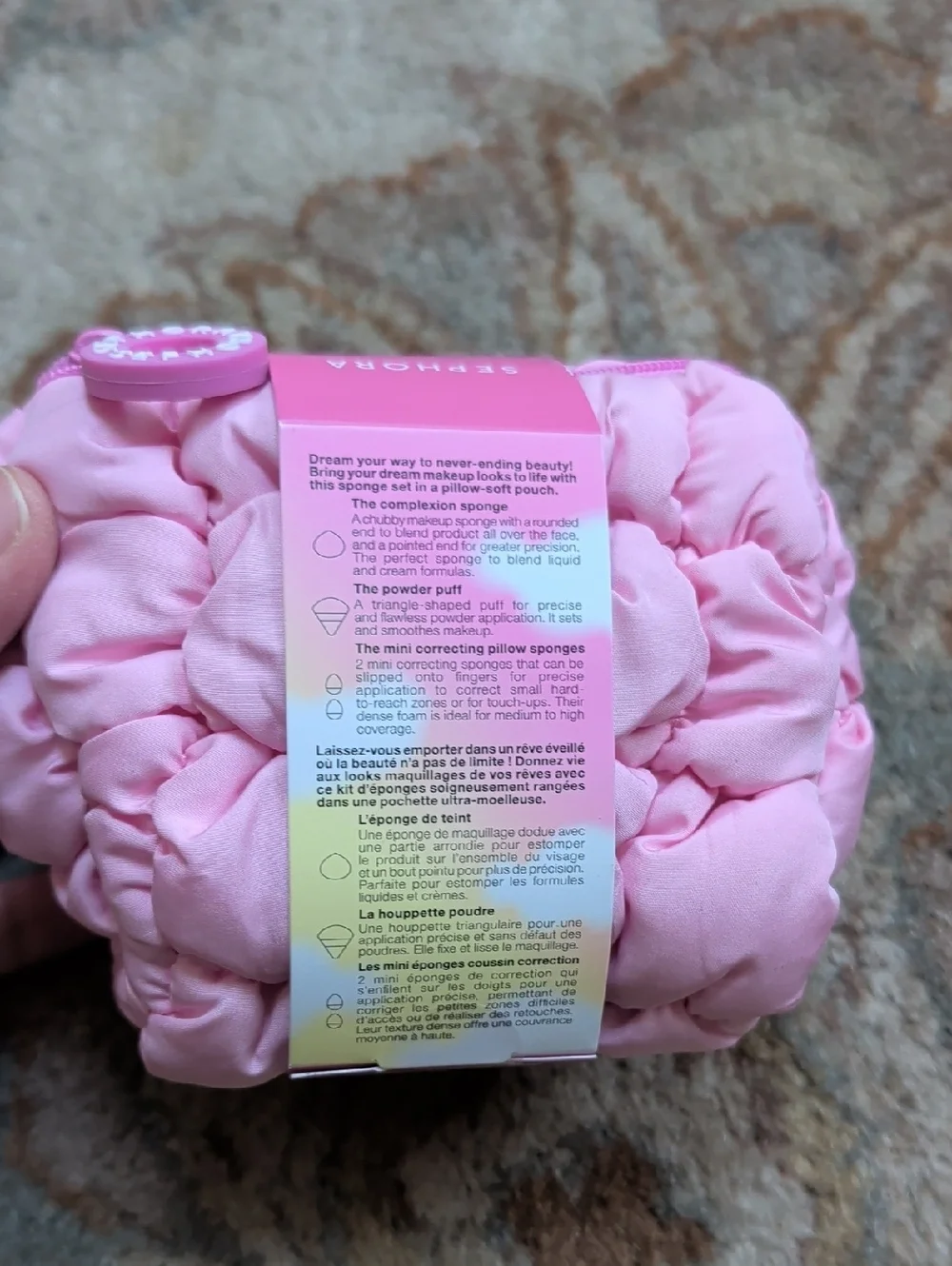 Sephora Pillow Dream Pink 3 Sponge Set Pouch