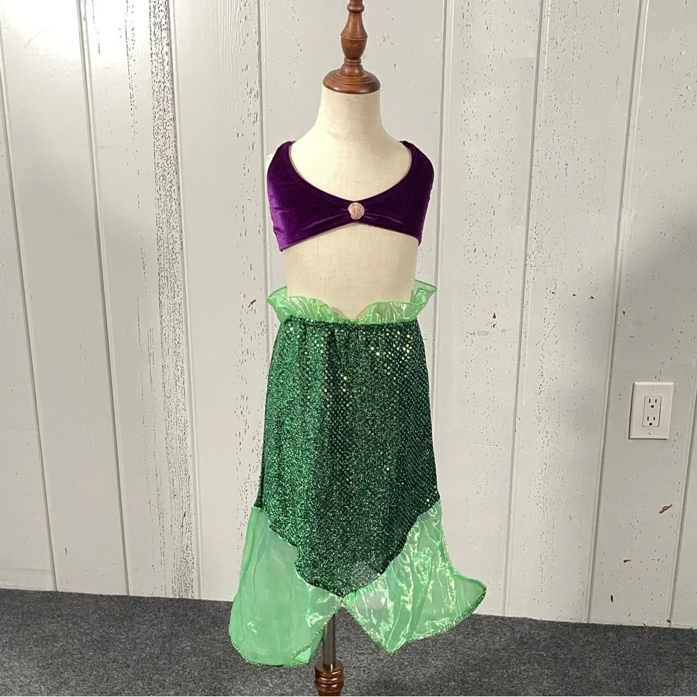 ***Ariel Little Mermaid Girl's 2 pc Halloween Costume  Sz 7/8