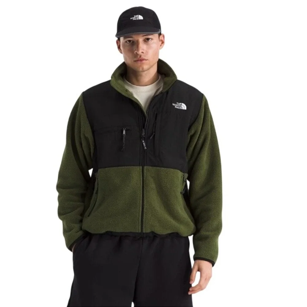 The North Face Men's Small Retro Denali Jacket Fleece Woodland Green TNF Black