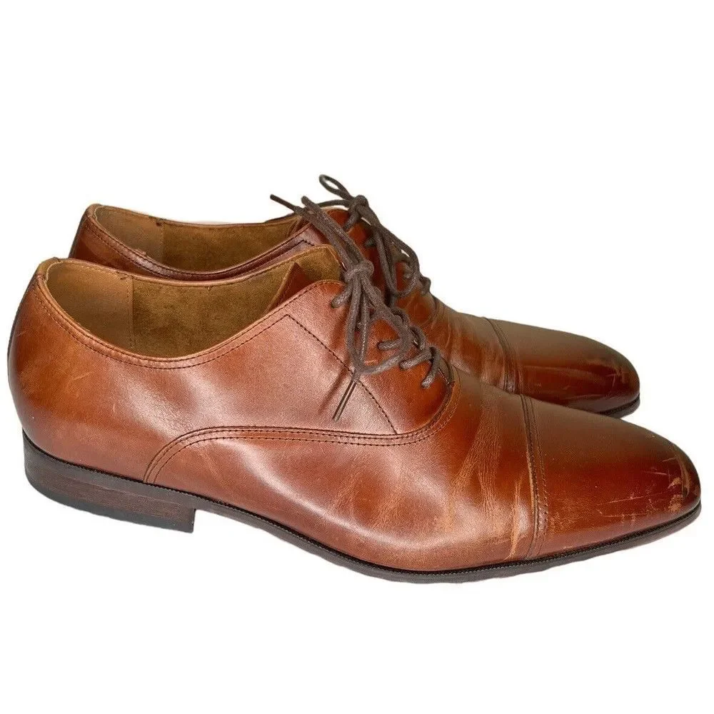 Florsheim Men Size 10.5D Brown Leather Shoes Dress Oxford‎ MEMORY FOAM
