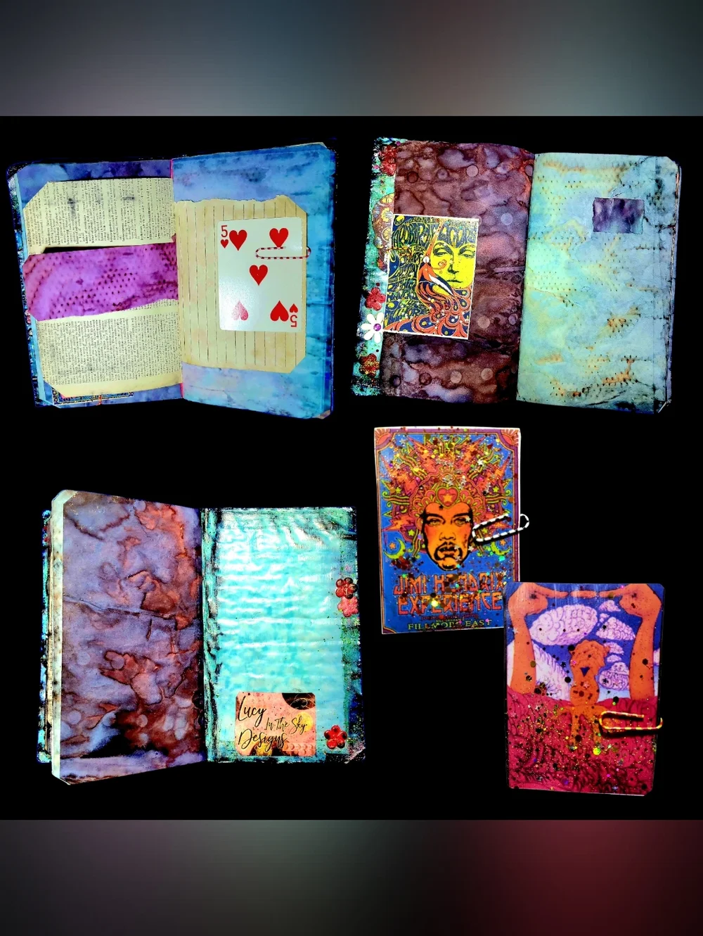 Grateful Dead Music Inspired Junk Journal Handmade Vintage Creative Notebook