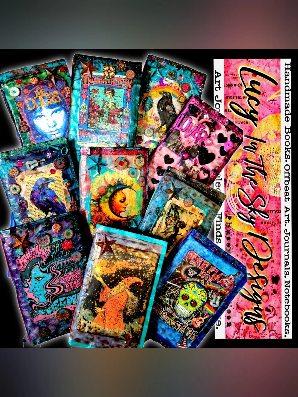 Grateful Dead Music Inspired Junk Journal Handmade Vintage Creative Notebook