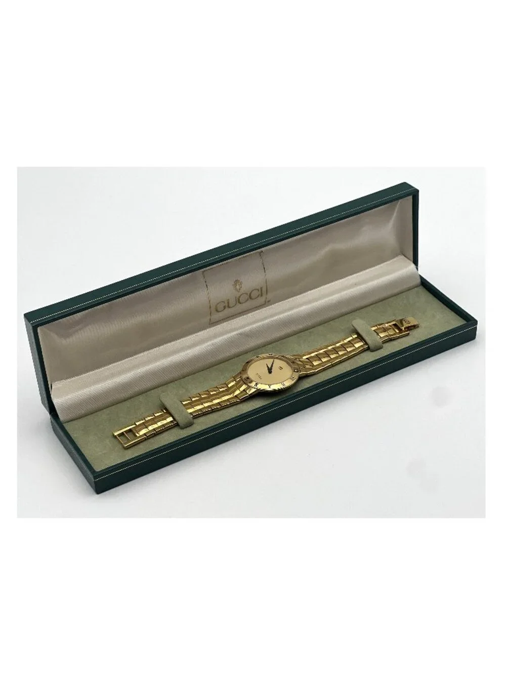 Vintage Gucci 3300M Gold Plated Quartz Watch Swiss Made Classic w/ Original Box
