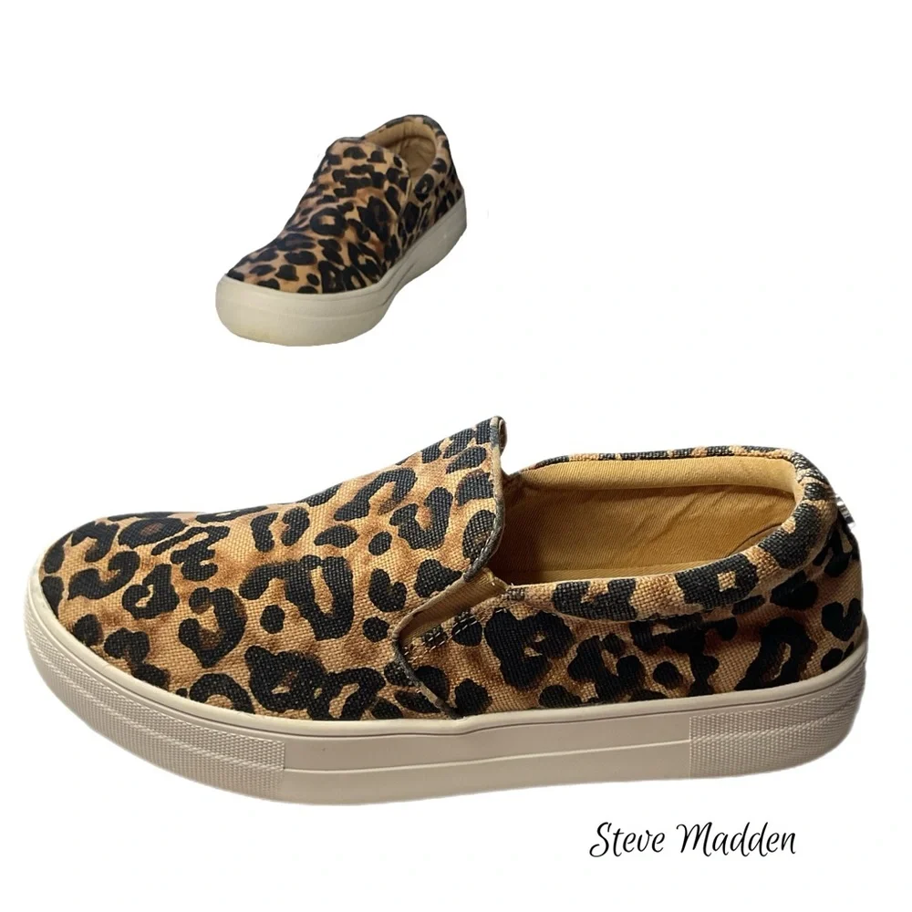 Steve Madden Gills-A Slip on Platform Sz 10M On Trend Leopard Print