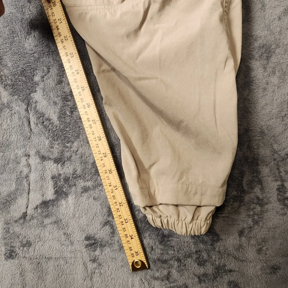 The North Face Mens 38 Hiking Pants Tan Khaki Nylon Jogger Cuff Outdoor Utility