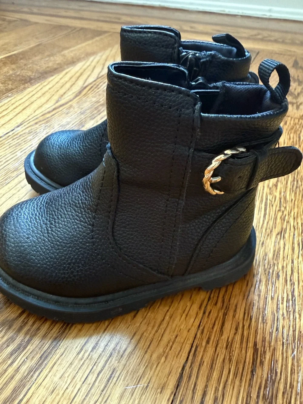 Baby Gap Girls Black Moto Biker Boots Side Zip Size 5 Toddler