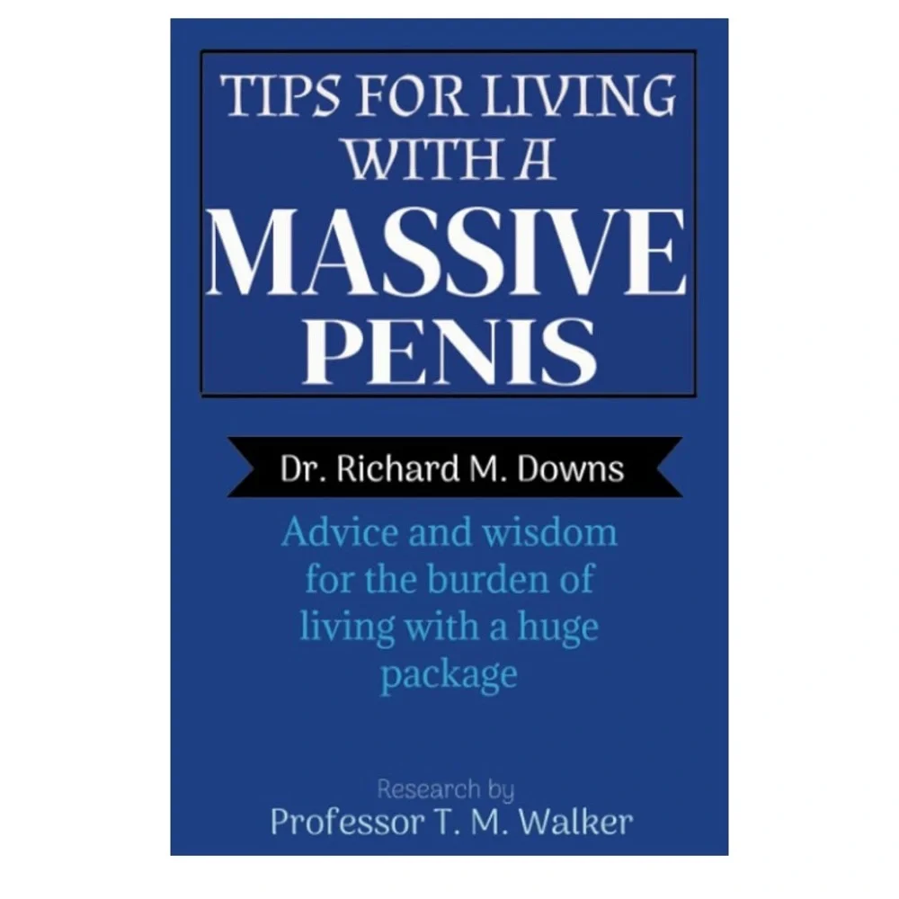 Blue Blank Novelty Notebook - Tips for Living with a Massive Penis