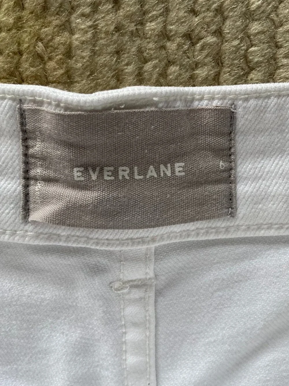 Everlane Straight Crop Pants | White Denim | 6 | Cropped | High Rise