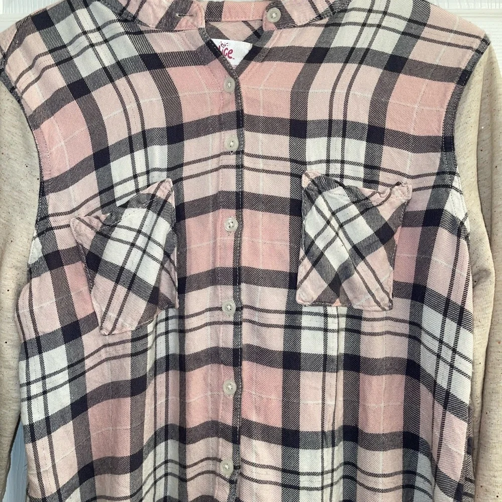 Justice plaid shirt with hood