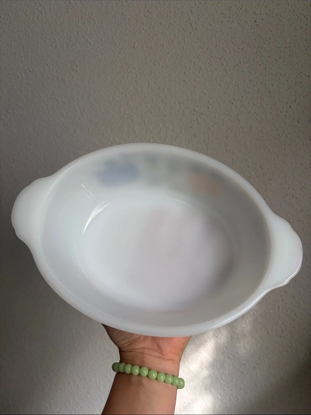 Fire King Anchor Hocking Hand-Painted Milk Glass Fruit Casserole Dish with Lid