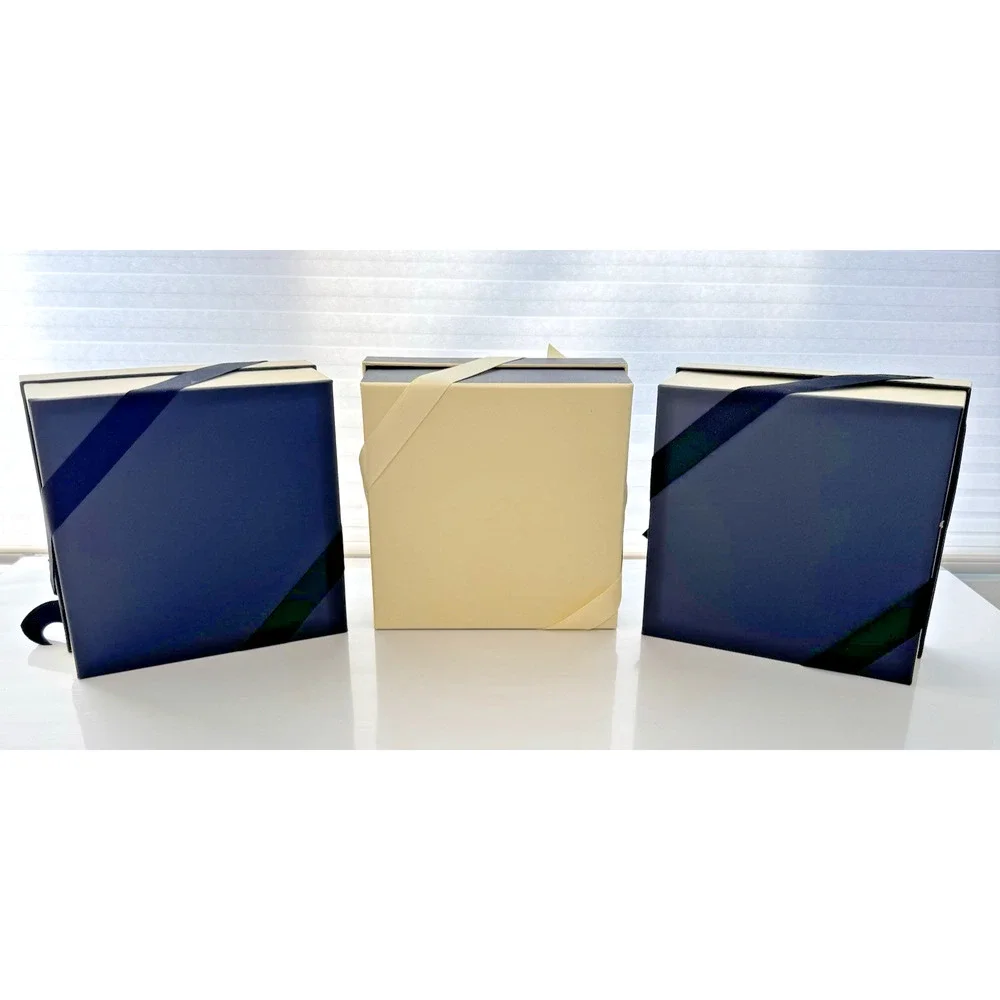 Lot of 3 JO MALONE LONDON Gift Storage Keepsake Boxes with Ribbons Cream Black