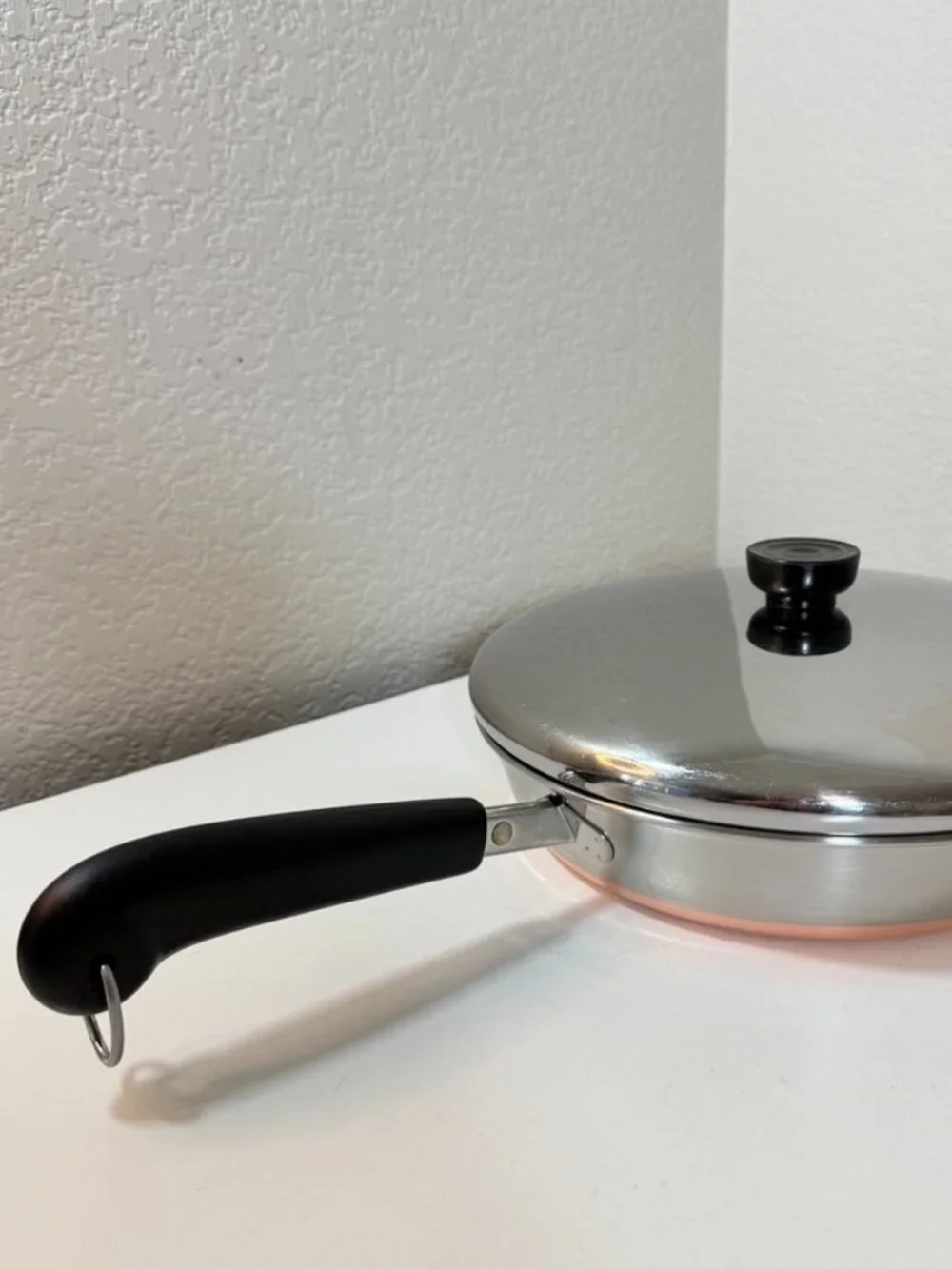 Vintage Revere Ware 10in -90d Skillet Frying Pan 1801 Copper Clad ILL USA w/ Lid