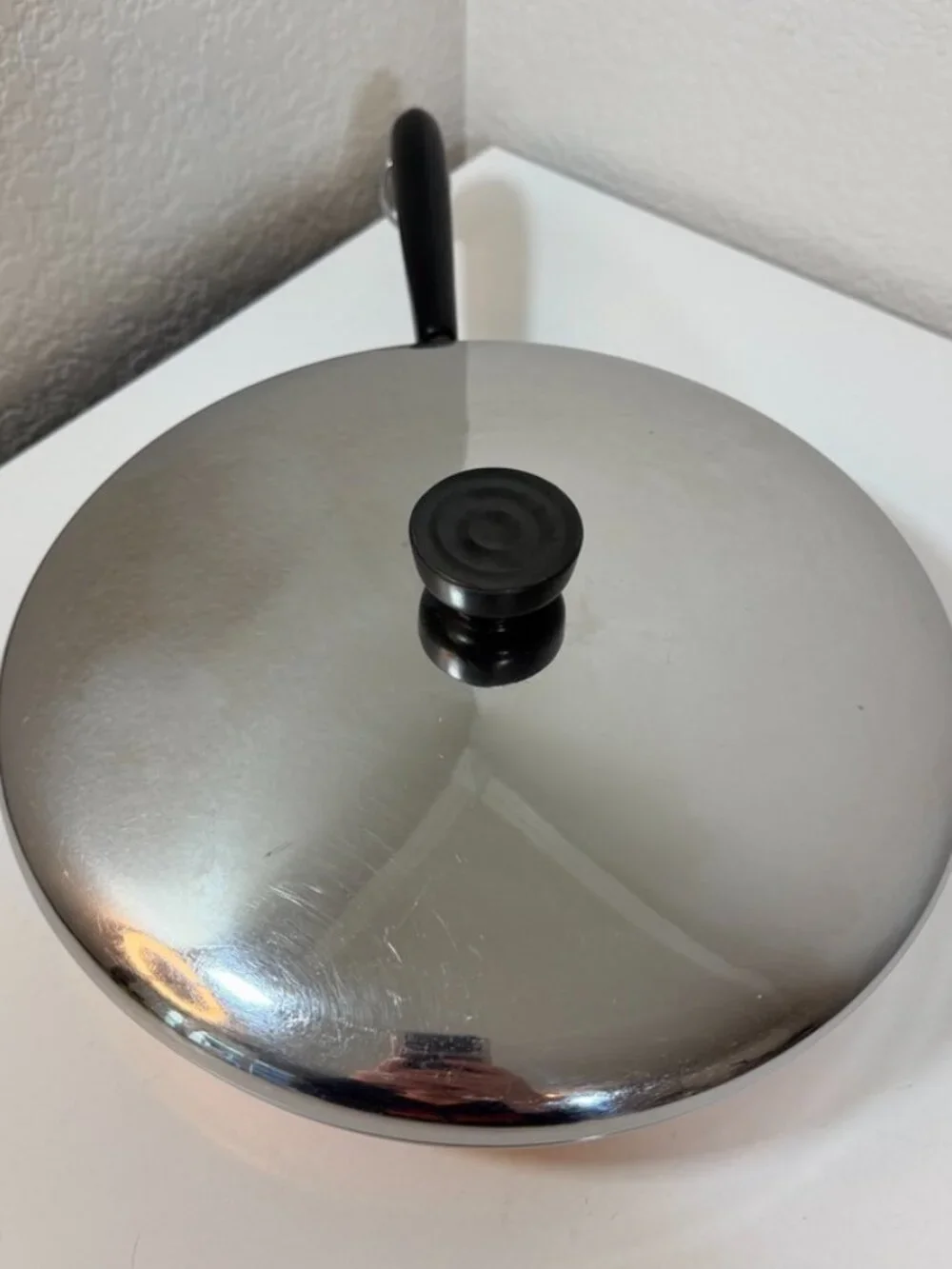 Vintage Revere Ware 10in -90d Skillet Frying Pan 1801 Copper Clad ILL USA w/ Lid