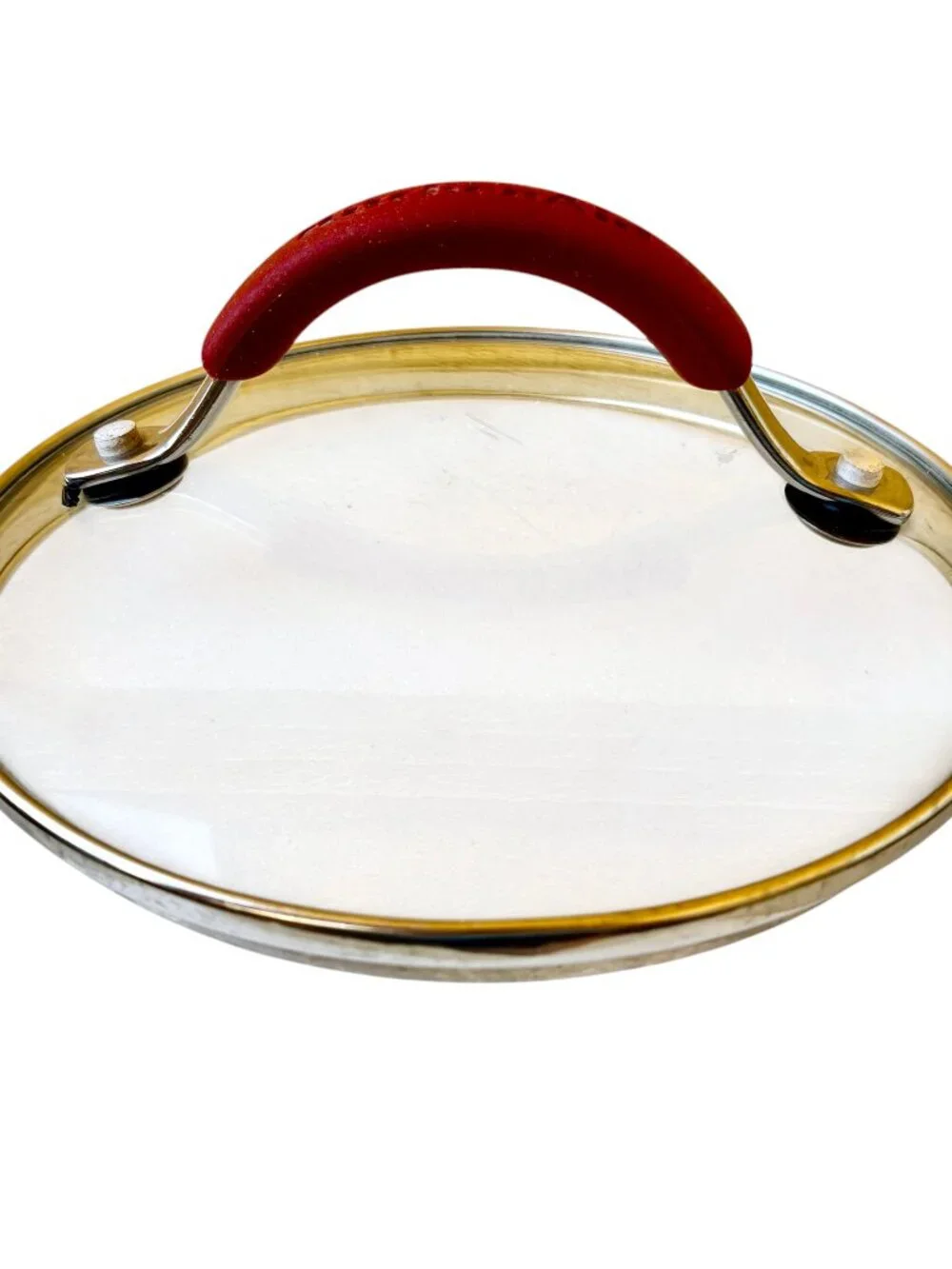 KitchenAid Brand Glass Pot LID ONLY Red Handle Replacement 6 1/8