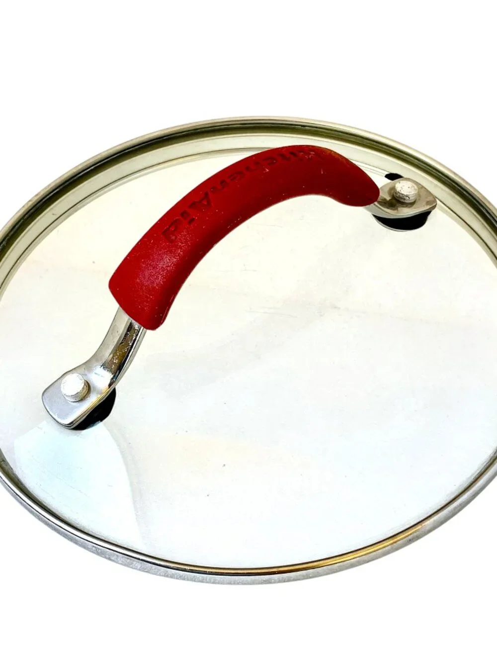 KitchenAid Brand Glass Pot LID ONLY Red Handle Replacement 6 1/8