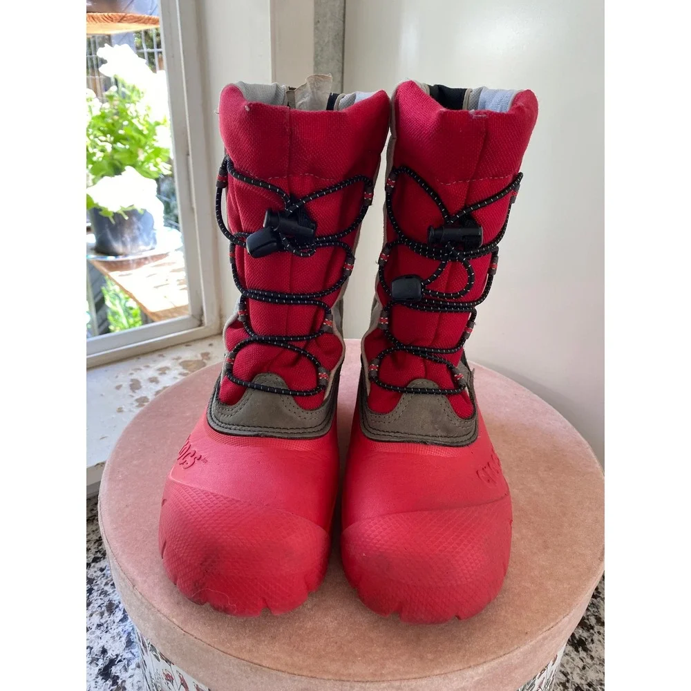 Crocs Snomini Snow Boots Kids C 12-13 Red Excellent Primaloft Insulated Winter